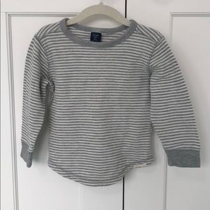 BanyGap gray and white stripe waffle tee